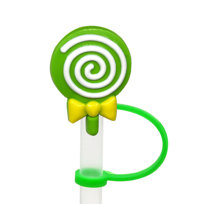 Wholesale 10pcs/pack Straw Cap Flower Fruit Straw Cover Silicone Dust Plug Party Straw